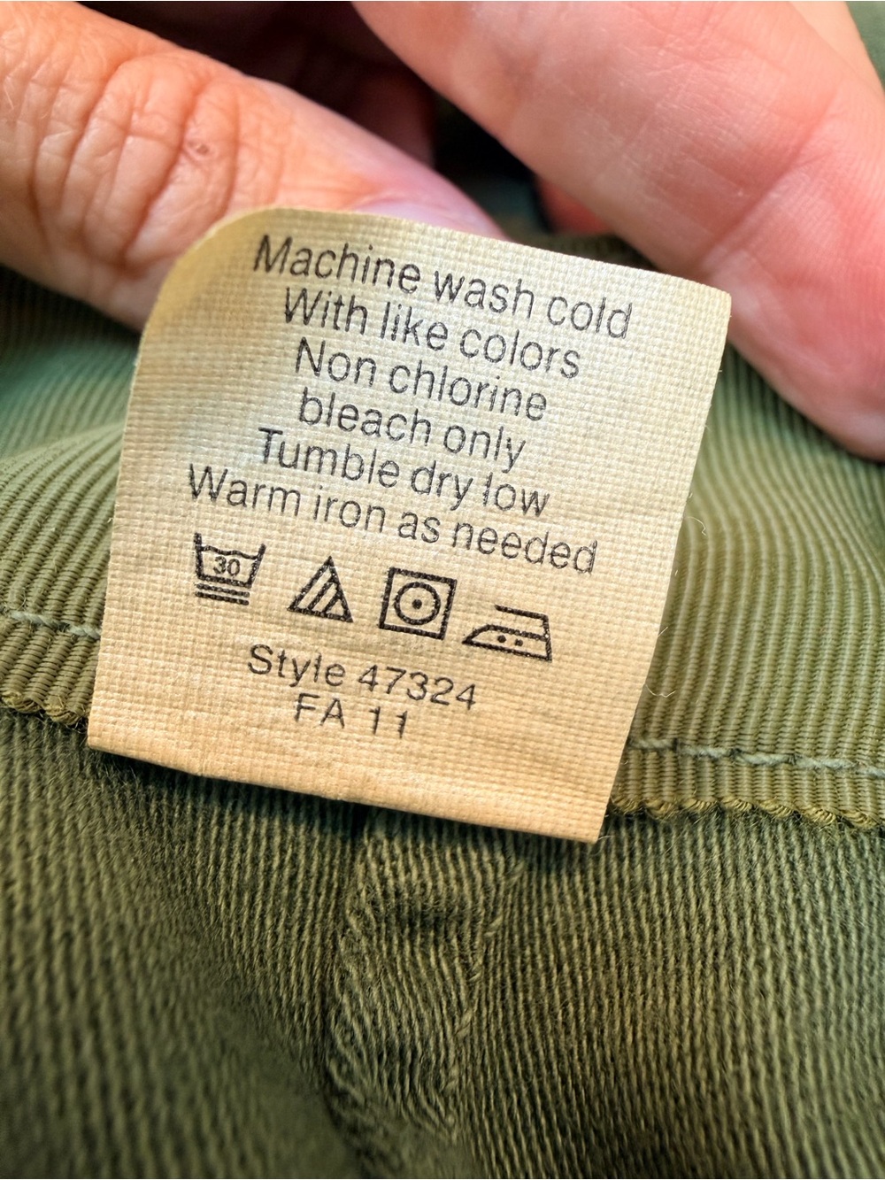 J. Crew Y2K Olive Army Green Cotton Twill Button Front Mini Skirt Size 00 XXS - Picture 10 of 11